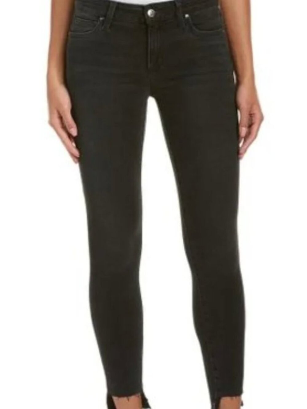 **Joe’s Jeans Black Skinny Jeans Raw Frayed Hem Size 25**